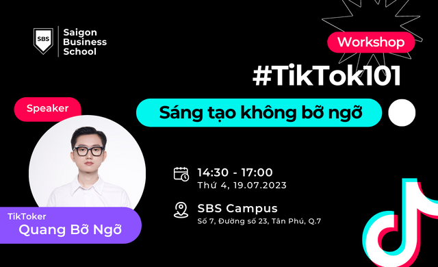 WORKSHOP: #TIKTOK101 – SÁNG TẠO KHÔNG BỠ NGỠ