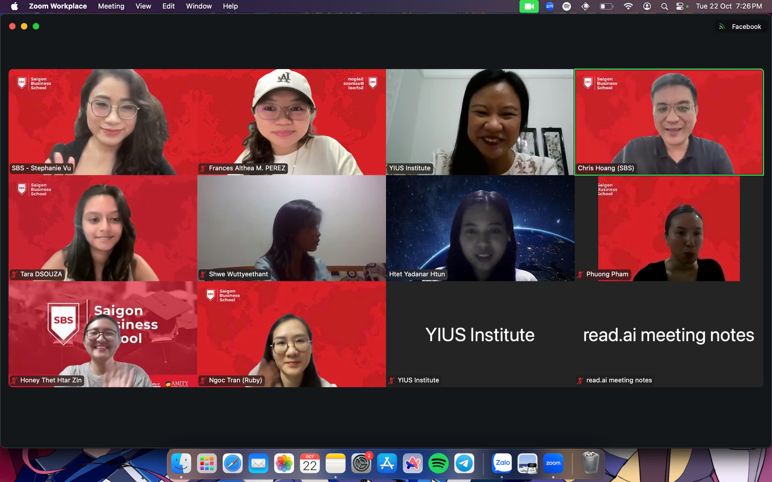 Zoom Session with Yangon Institute for University Studies (YIUS)