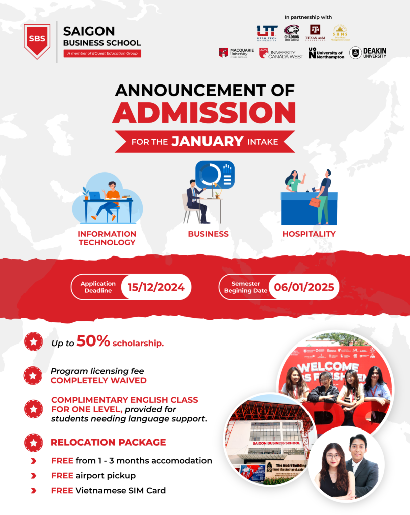 January 2025 Intake Admissions Saigon Business School
